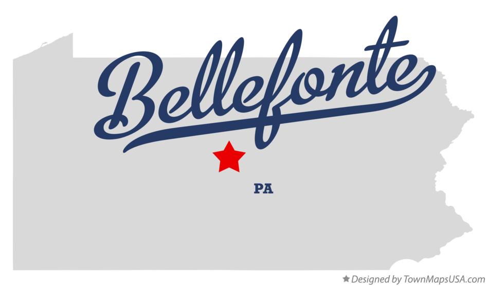 Map of Bellefonte Pennsylvania PA