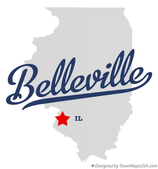 Map of Belleville Illinois IL