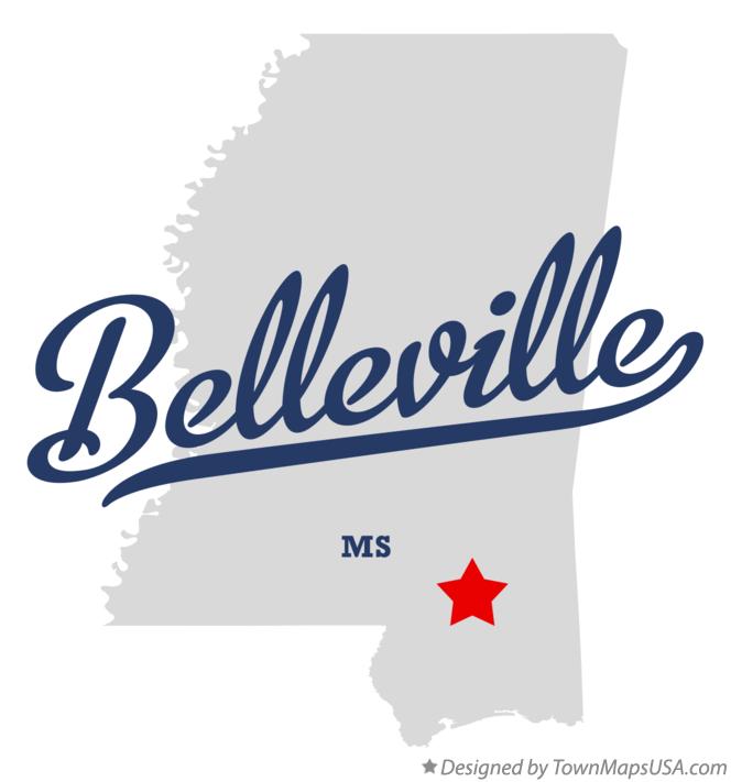 Map of Belleville Mississippi MS