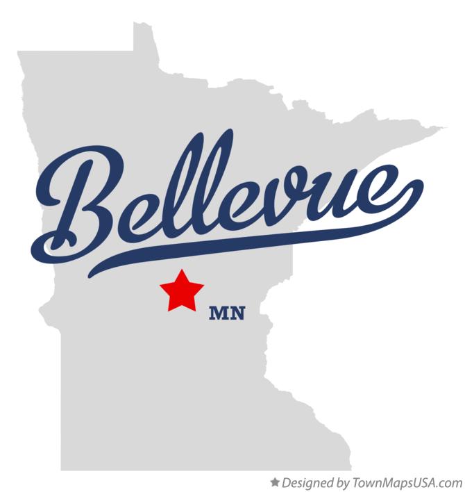 Map of Bellevue Minnesota MN