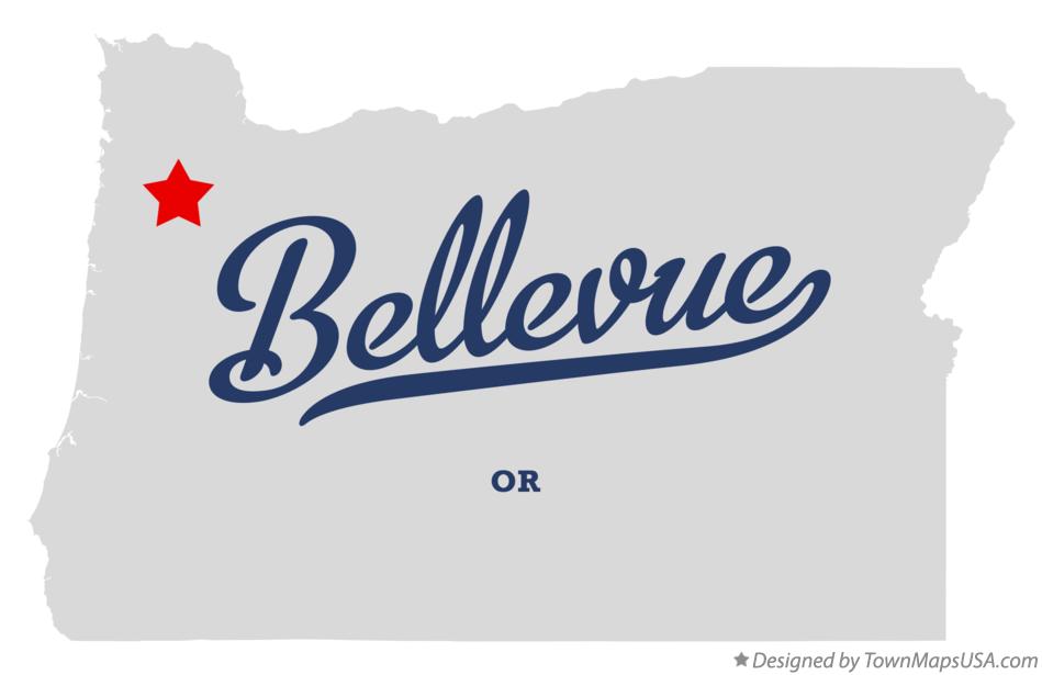 Map of Bellevue Oregon OR