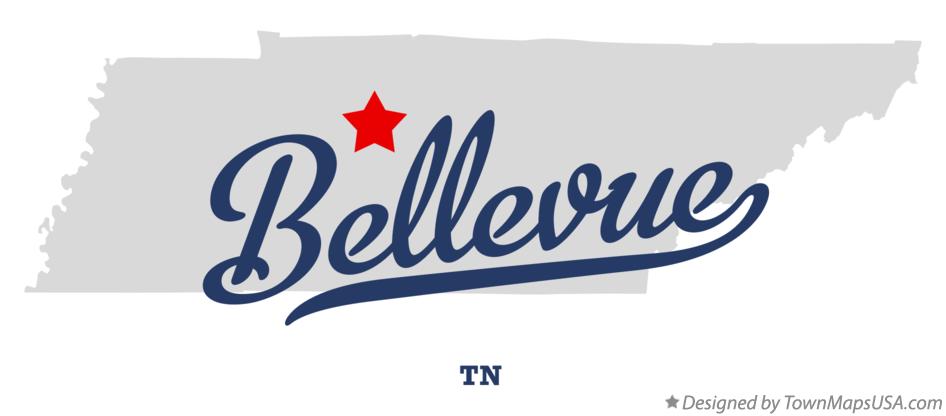 Map of Bellevue Tennessee TN