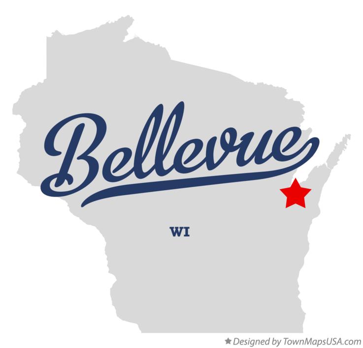 Map of Bellevue Wisconsin WI