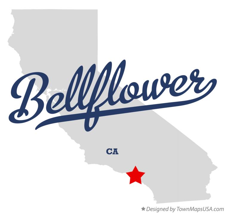 Map of Bellflower California CA