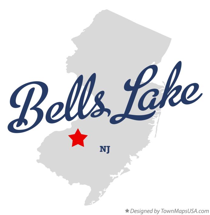 Map of Bells Lake New Jersey NJ
