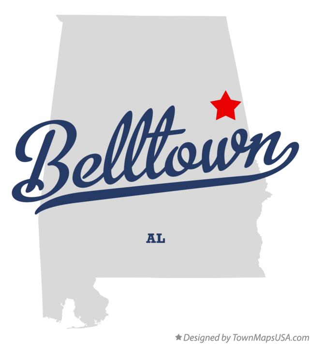 Map of Belltown Alabama AL