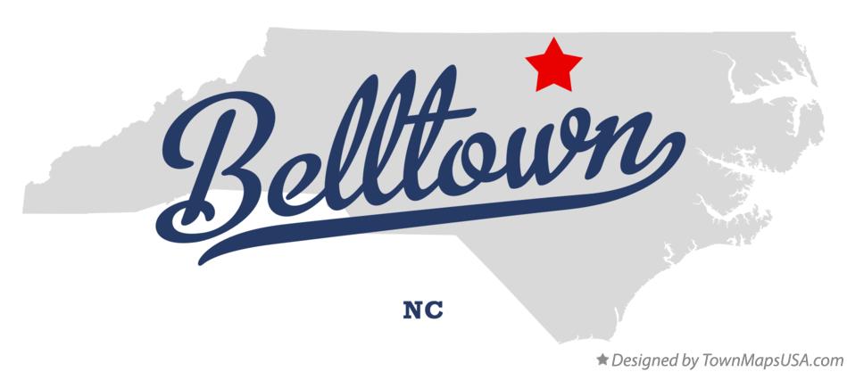 Map of Belltown North Carolina NC