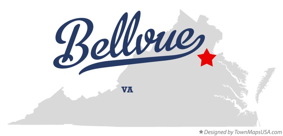 Map of Bellvue Virginia VA