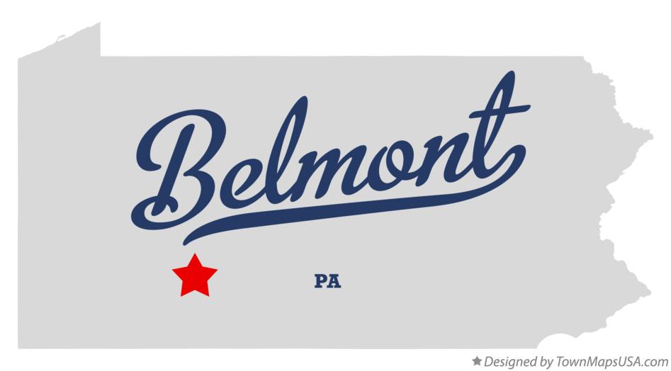 Map of Belmont Pennsylvania PA