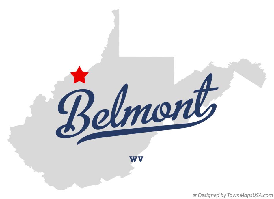 Map of Belmont West Virginia WV