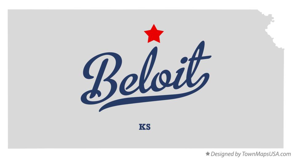 Map of Beloit Kansas KS