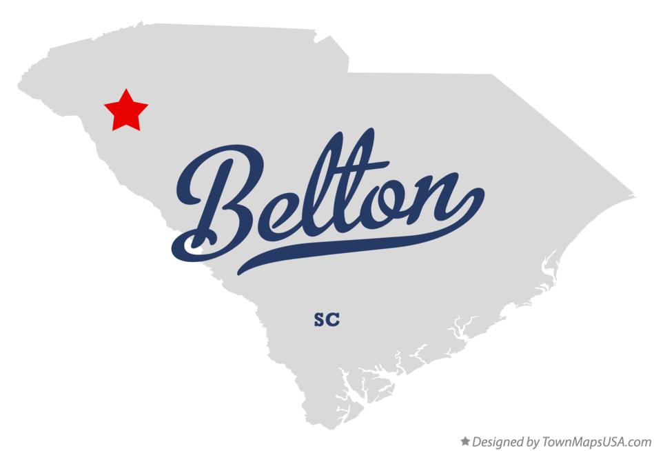 Map of Belton South Carolina SC