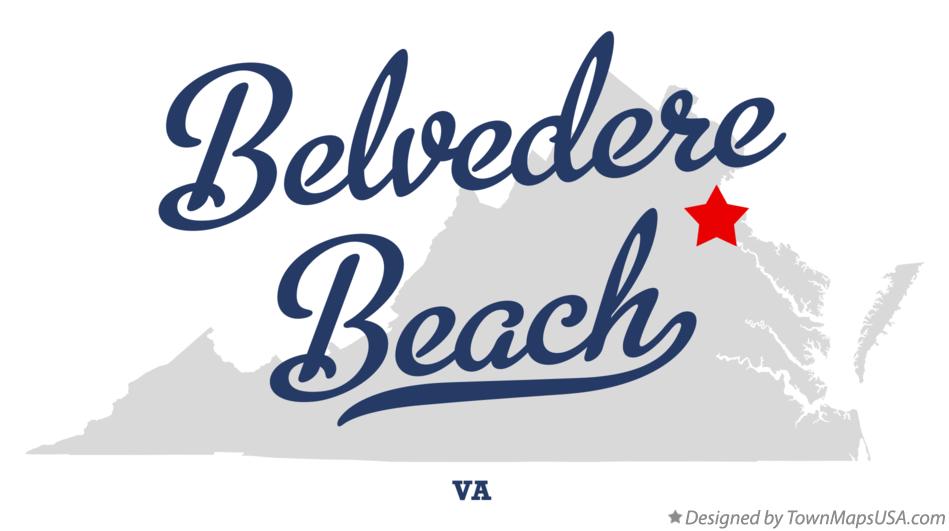 Map of Belvedere Beach Virginia VA