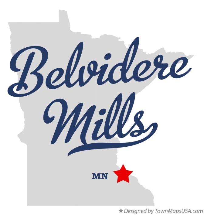 Map of Belvidere Mills Minnesota MN