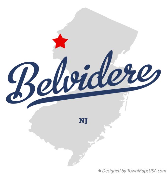 Map of Belvidere New Jersey NJ