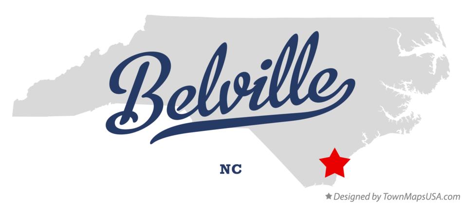 Map of Belville North Carolina NC