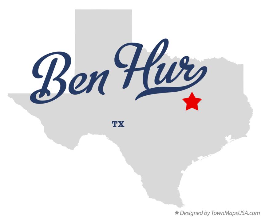 Map of Ben Hur Texas TX