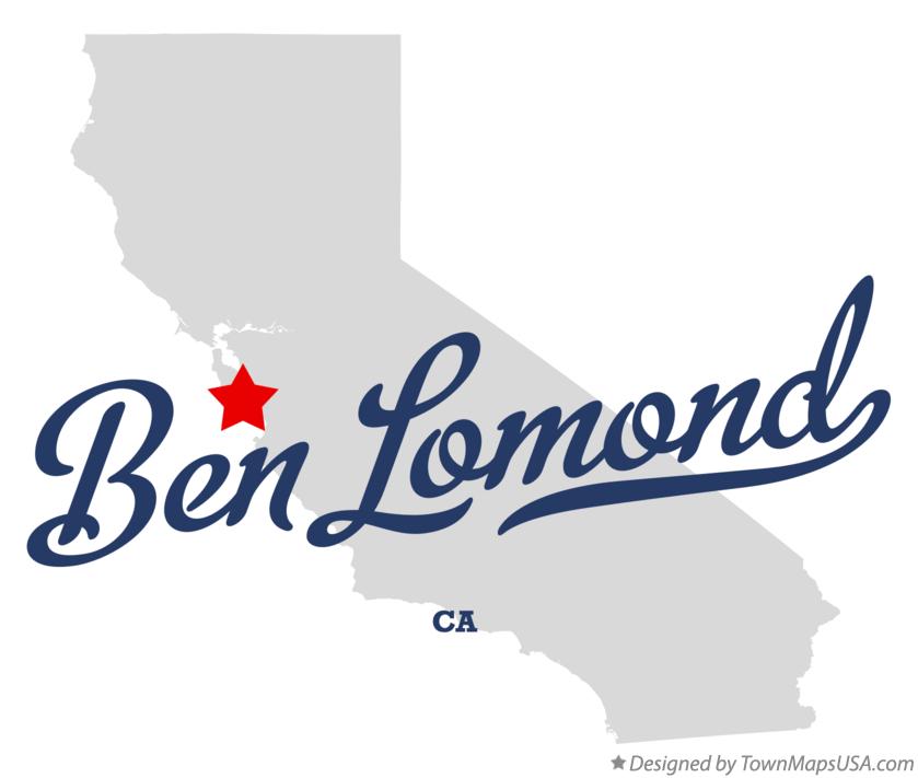 Map of Ben Lomond California CA
