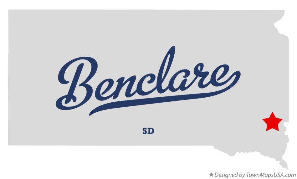 Map of Benclare South Dakota SD