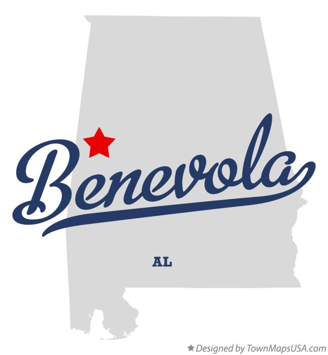 Map of Benevola Alabama AL
