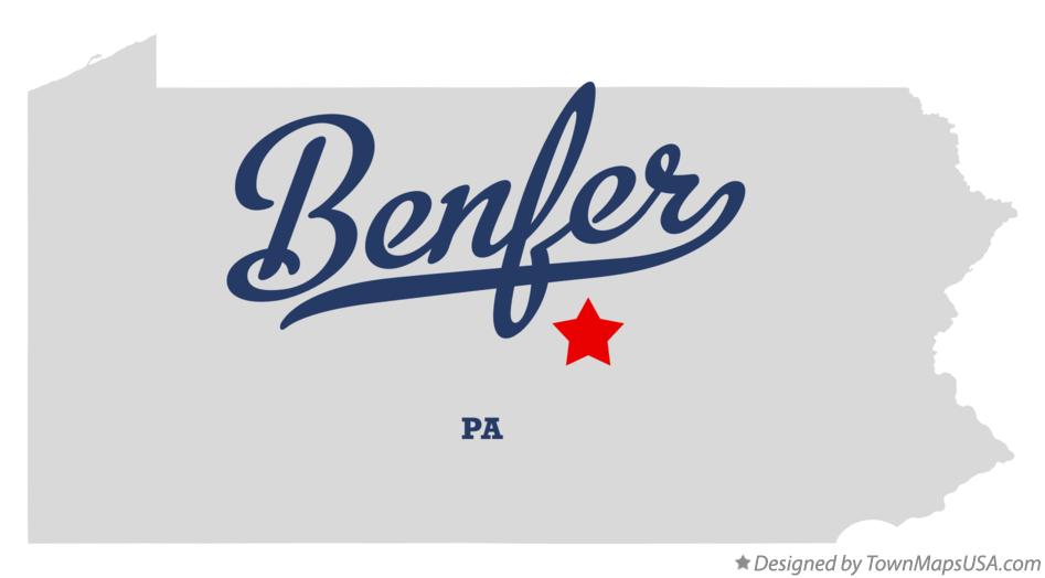 Map of Benfer Pennsylvania PA