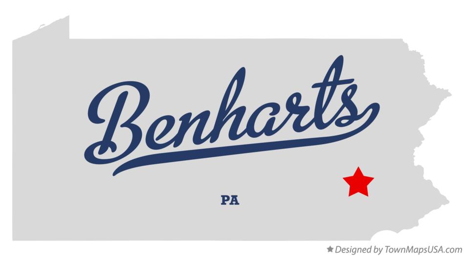 Map of Benharts Pennsylvania PA
