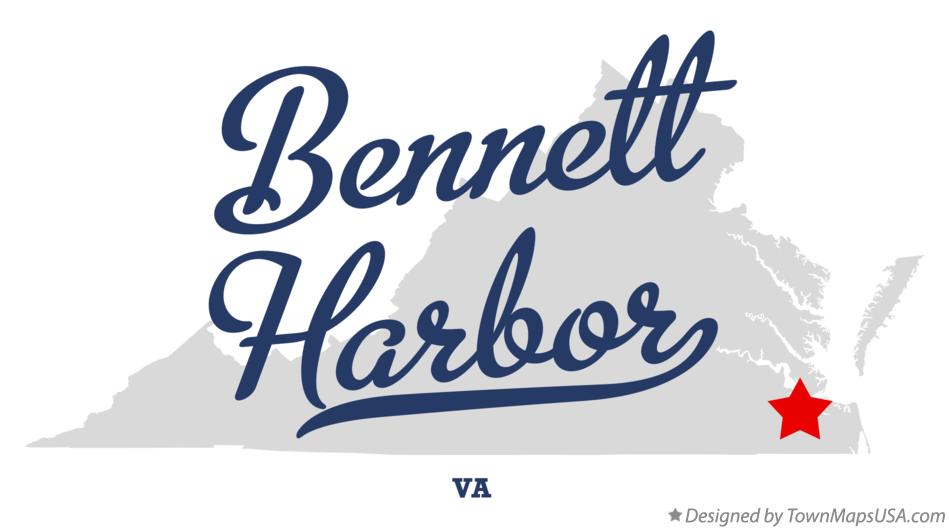 Map of Bennett Harbor Virginia VA