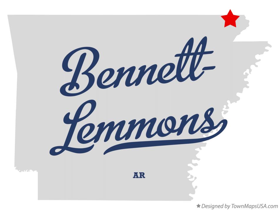 Map of Bennett-Lemmons Arkansas AR