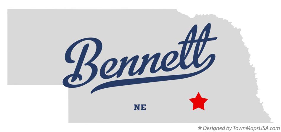 Map of Bennett Nebraska NE