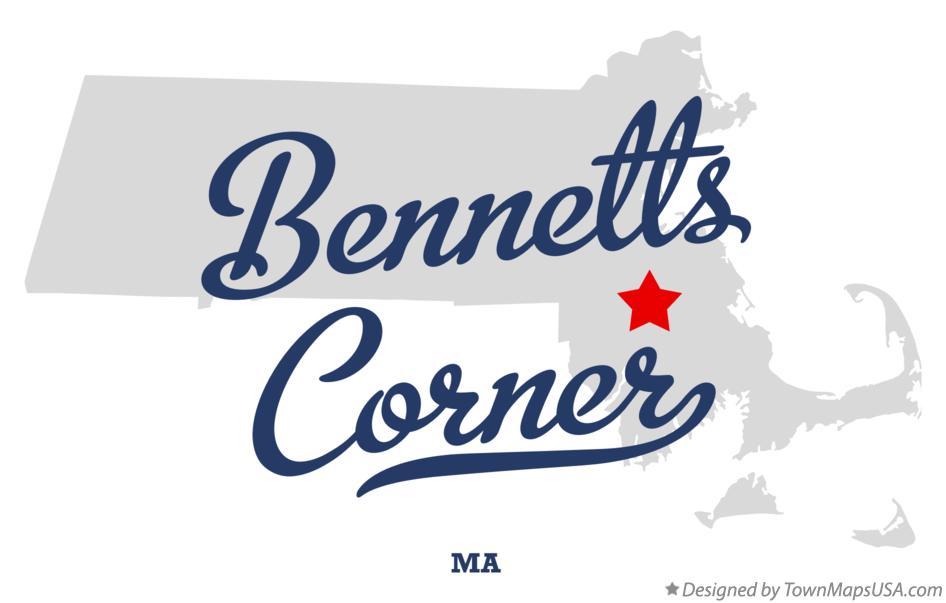 Map of Bennetts Corner Massachusetts MA