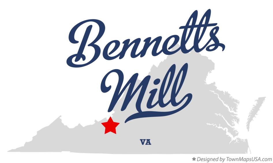 Map of Bennetts Mill Virginia VA