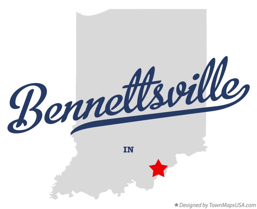 Map of Bennettsville Indiana IN