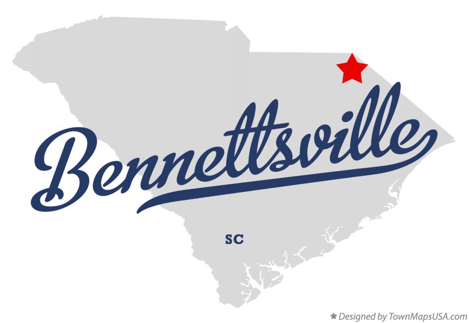 Map of Bennettsville South Carolina SC