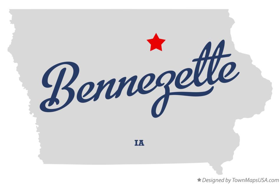 Map of Bennezette Iowa IA