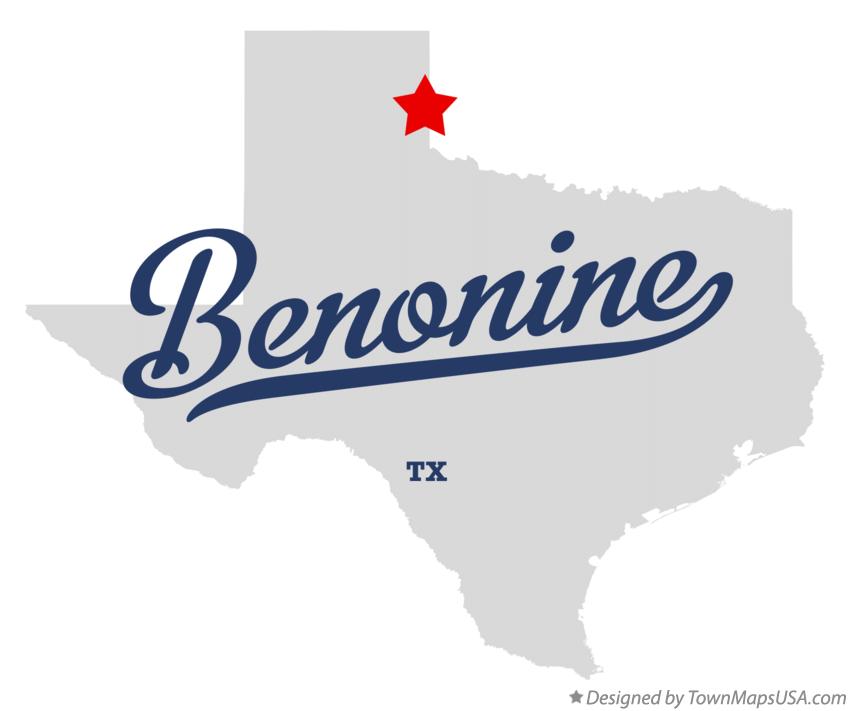 Map of Benonine Texas TX