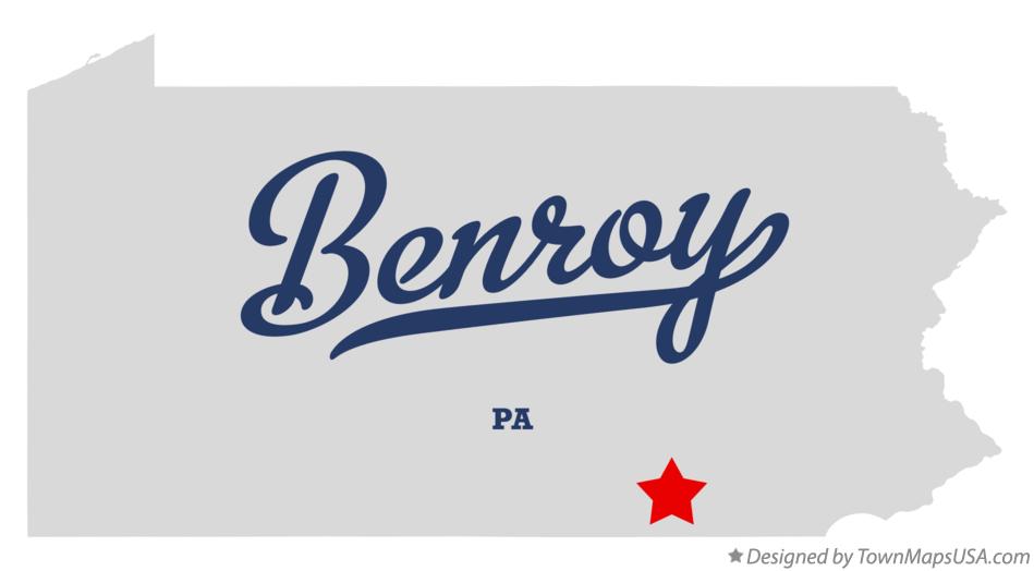 Map of Benroy Pennsylvania PA