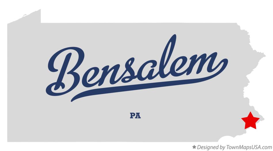 Map of Bensalem Pennsylvania PA