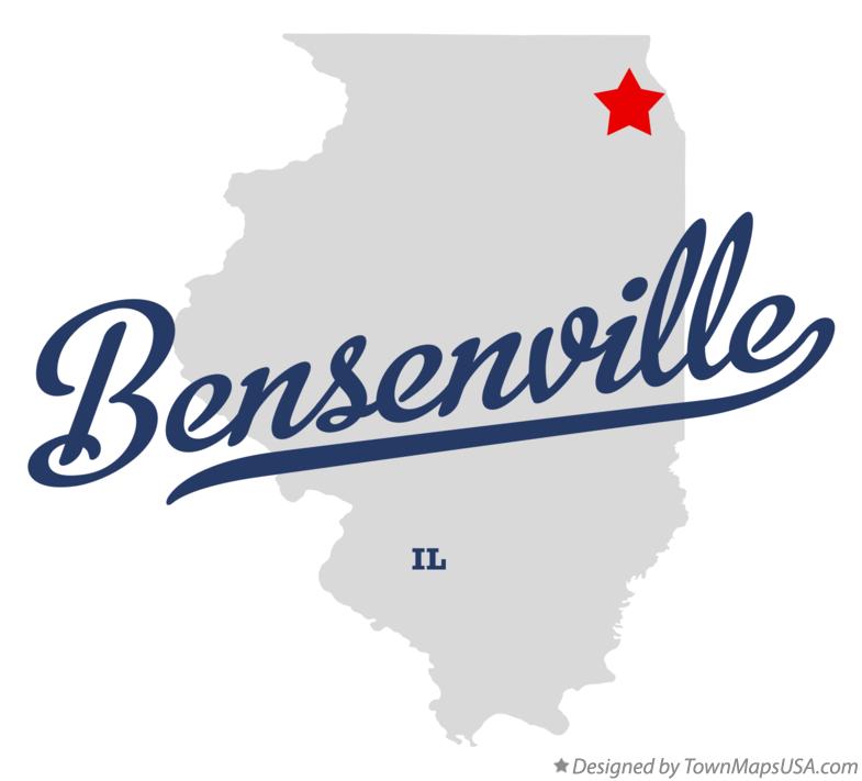 Map of Bensenville Illinois IL