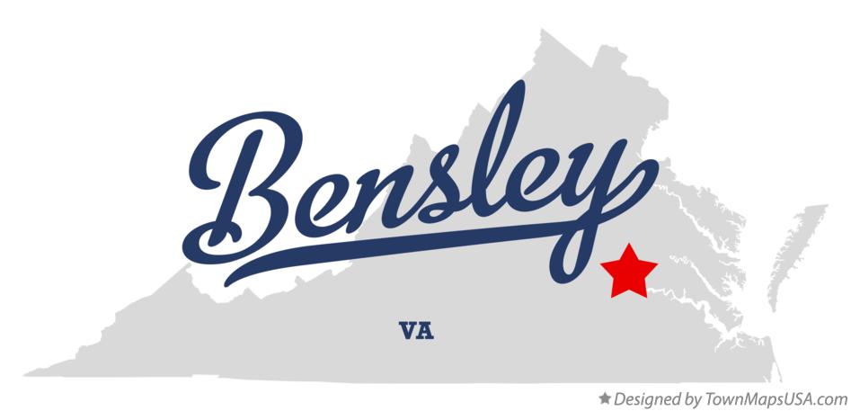 Map of Bensley Virginia VA