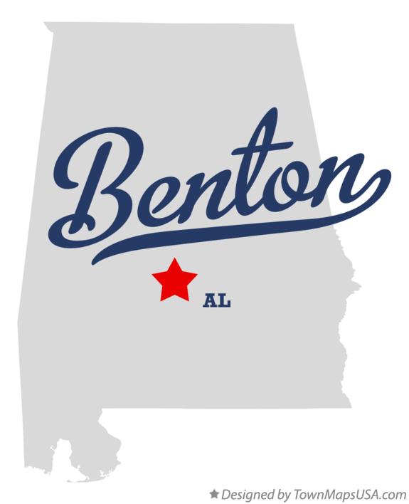 Map of Benton Alabama AL