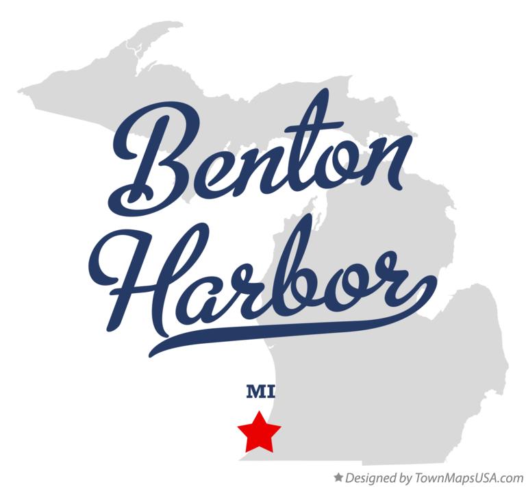 Map of Benton Harbor Michigan MI