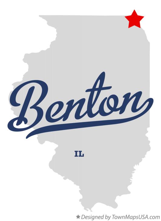 Map of Benton Illinois IL