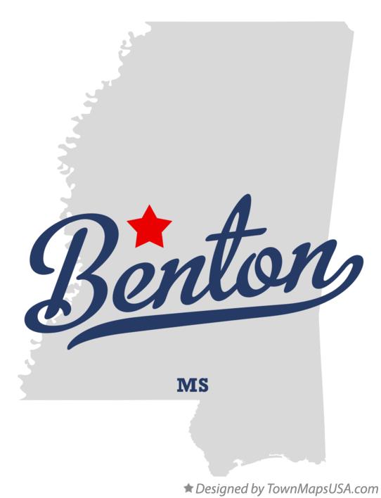 Map of Benton Mississippi MS