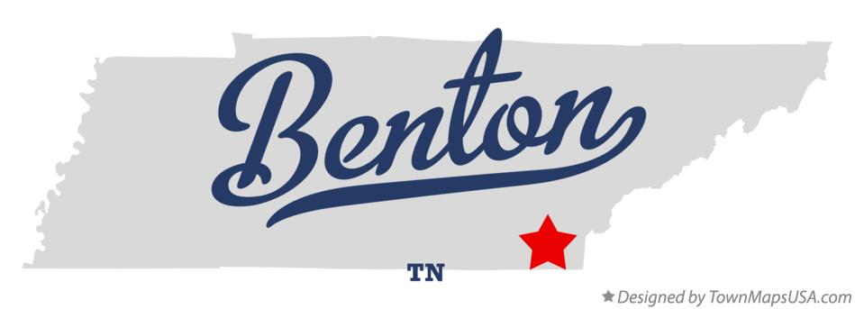 Map of Benton Tennessee TN