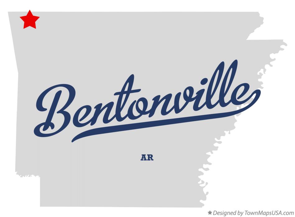 Map of Bentonville Arkansas AR