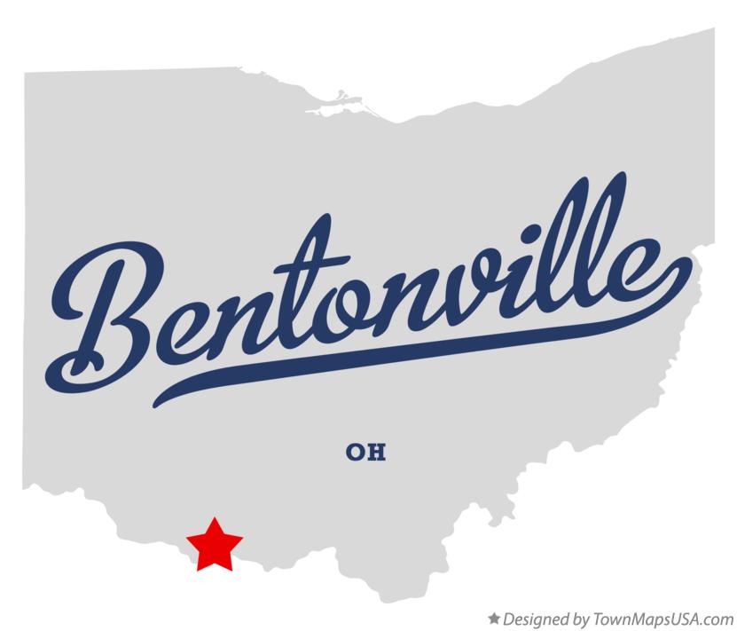 Map of Bentonville Ohio OH