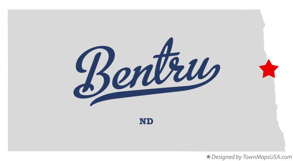 Map of Bentru North Dakota ND