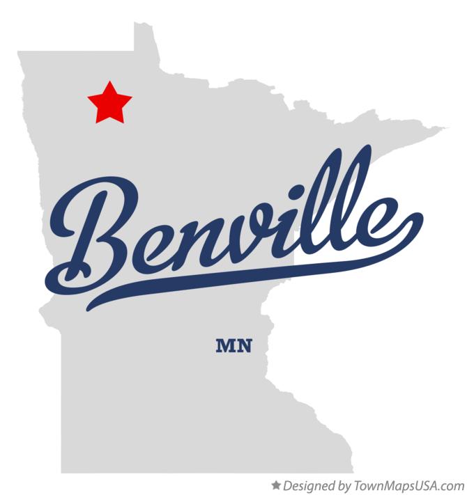 Map of Benville Minnesota MN