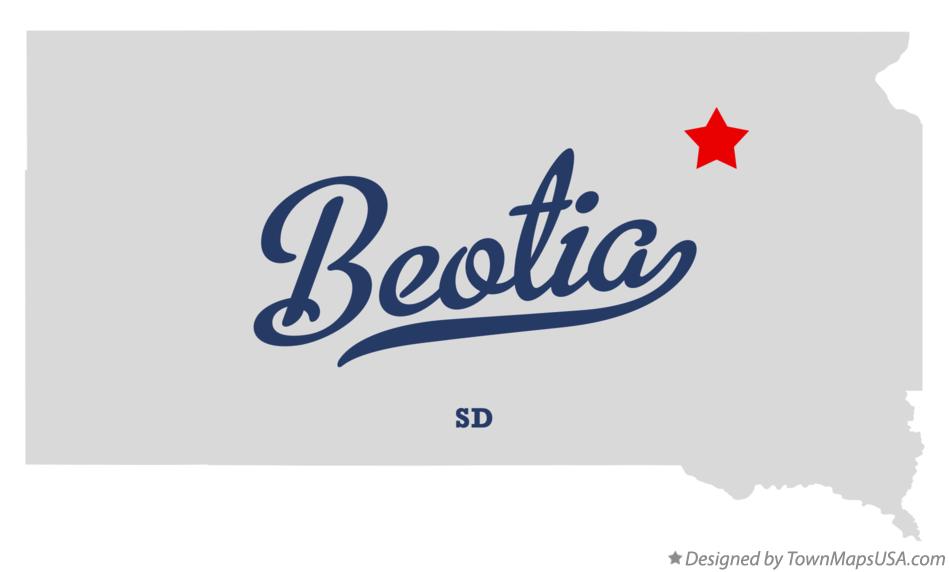 Map of Beotia South Dakota SD