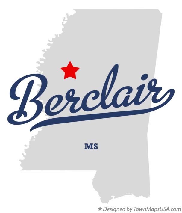 Map of Berclair Mississippi MS